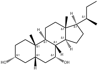 24-Norcholane-3,7-diol, (3α,5β,7α)- Structure