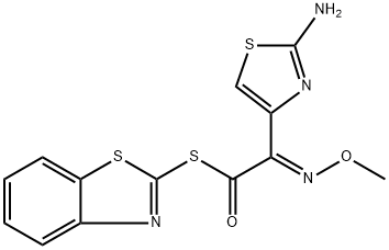 S-2-Benzothiazolyl-2-amino-±-(methoxyimino)-4-thiazolethiolacetate Structure