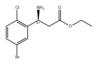 Benzenepropanoic acid, β-amino-5-bromo-2-chloro-, ethyl ester, (βS)- 结构式