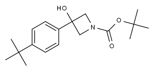 1-Azetidinecarboxylic acid, 3-[4-(1,1-dimethylethyl)phenyl]-3-hydroxy-, 1,1-dimethylethyl ester,1695966-94-9,结构式