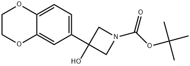 1-Azetidinecarboxylic acid, 3-(2,3-dihydro-1,4-benzodioxin-6-yl)-3-hydroxy-, 1,1-dimethylethyl ester 结构式