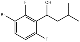 1-(3-bromo-2,6-difluorophenyl)-3-methylbutan-1-ol 结构式