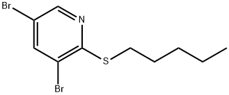 3,5-Dibromo-2-(pentylthio)pyridine Structure