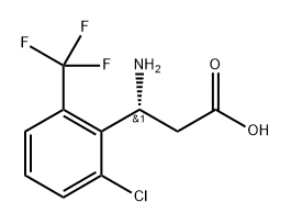 Benzenepropanoic acid, β-amino-2-chloro-6-(trifluoromethyl)-, (βR)- Structure