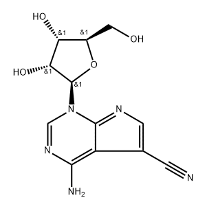 1H-Pyrrolo[2,3-d]pyrimidine-5-carbonitrile, 4-amino-1-β-D-ribofuranosyl- Struktur