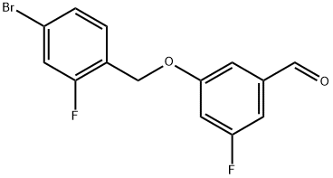 3-[(4-Bromo-2-fluorophenyl)methoxy]-5-fluorobenzaldehyde 结构式