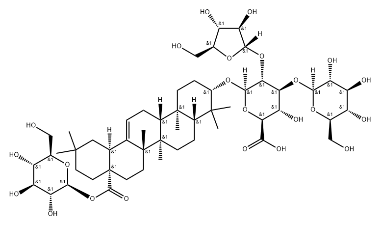 刺楸皂苷G, 171370-50-6, 结构式