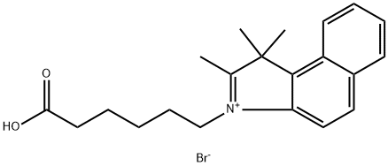 3-(5-carboxypentyl)-1,1,2-trimethyl-1H-benzo[e]indol-3-ium bromide Structure