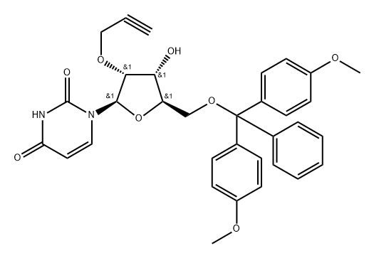 5'-O-DMT-2'-O-丙炔基-URIDINE 结构式