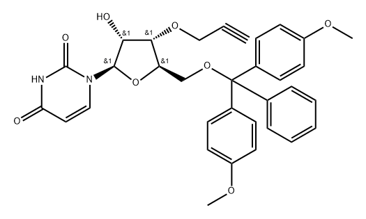 Uridine, 5'-O-[bis(4-methoxyphenyl)phenylmethyl]-3'-O-2-propyn-1-yl- Struktur