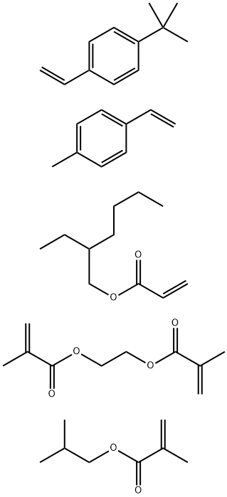 2-Propenoic acid, 2-methyl-, 1,2-ethanediyl ester, polymer with 1-(1,1-dimethylethyl)-4-ethenylbenzene, 1-ethenyl-4-methylbenzene, 2-ethylhexyl 2-propenoate and 2-methylpropyl 2-methyl-2-propenoate,172201-26-2,结构式