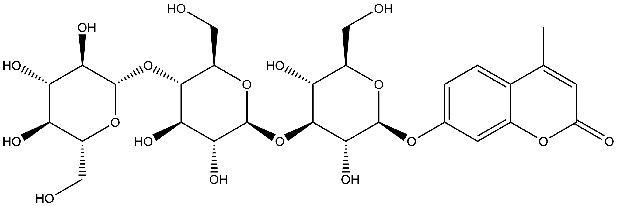 4-甲基伞形酮-Β-(1,3:1,4)-葡萄三糖苷,172364-09-9,结构式