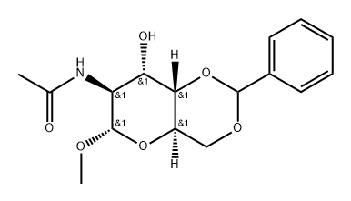 1-O-Methyl-2-(acetylamino)-4-O,6-O-benzylidene-2-deoxy-α-D-altropyranose Structure
