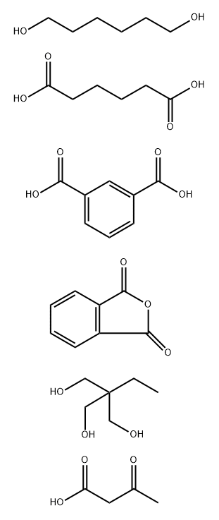 1,3-Benzenedicarboxylic acid, polymer with 2-ethyl-2-(hydroxymethyl)-1,3-propanediol, hexanedioic acid, 1,6-hexanediol and 1,3-isobenzofurandione, 3-oxobutanoate Structure
