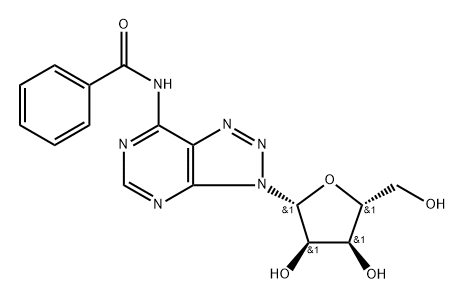 Benzamide, N-?(3-?β-?D-?ribofuranosyl-?3H-?1,?2,?3-?triazolo[4,?5-?d]?pyrimidin-?7-?yl)?- Structure