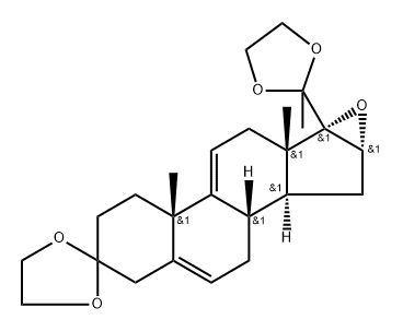 16Α,17Α-环氧孕甾-5,9(11)-二烯-3,20-二酮双(环1,2-乙二基缩酮),173350-27-1,结构式