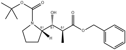 (S)-2 - ((1R,2S)-3-(苄氧基)-1-羟基-2-甲基-3-氧代丙基)吡咯烷-1-甲酸, 173653-47-9, 结构式