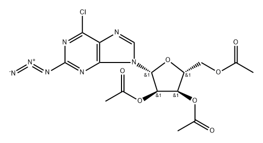 9H-Purine, 2-azido-6-chloro-9-(2,3,5-tri-O-acetyl-β-D-ribofuranosyl)- Structure