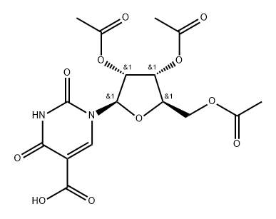 (2’,3’,5’-Tri-O-acetyl)uridine 5-carboxylic acid Struktur