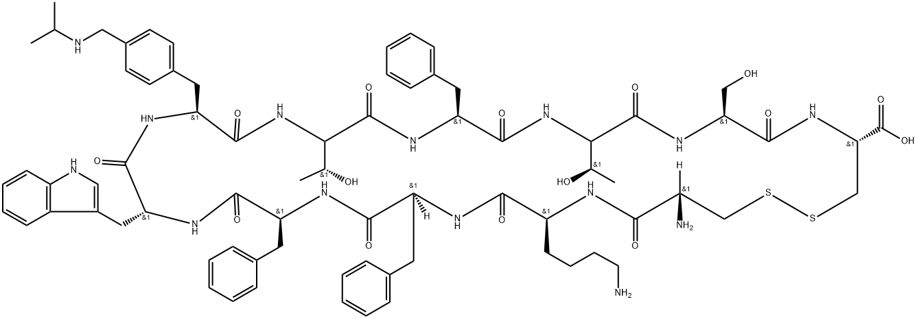 生长抑素肽类似物, 174688-78-9, 结构式