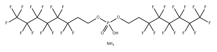 1-Octanol, 3,3,4,4,5,5,6,6,7,7,8,8,8-tridecafluoro-, hydrogen phosphate,  ammonium salt 结构式
