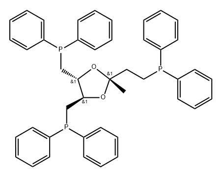 (R,R)-2,3-O-[(1'- DIPHENYLPHOSPHINO) BUT- 3'-YLIDENE]-2,3- DIHYDROXY - 1,4- BIS(DIPHENYLPHOSPHINO) BUTANE 化学構造式