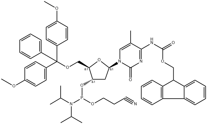 5'-O-DMTr-N4-Fmoc-5-Me-dC-phosphoramidite Struktur