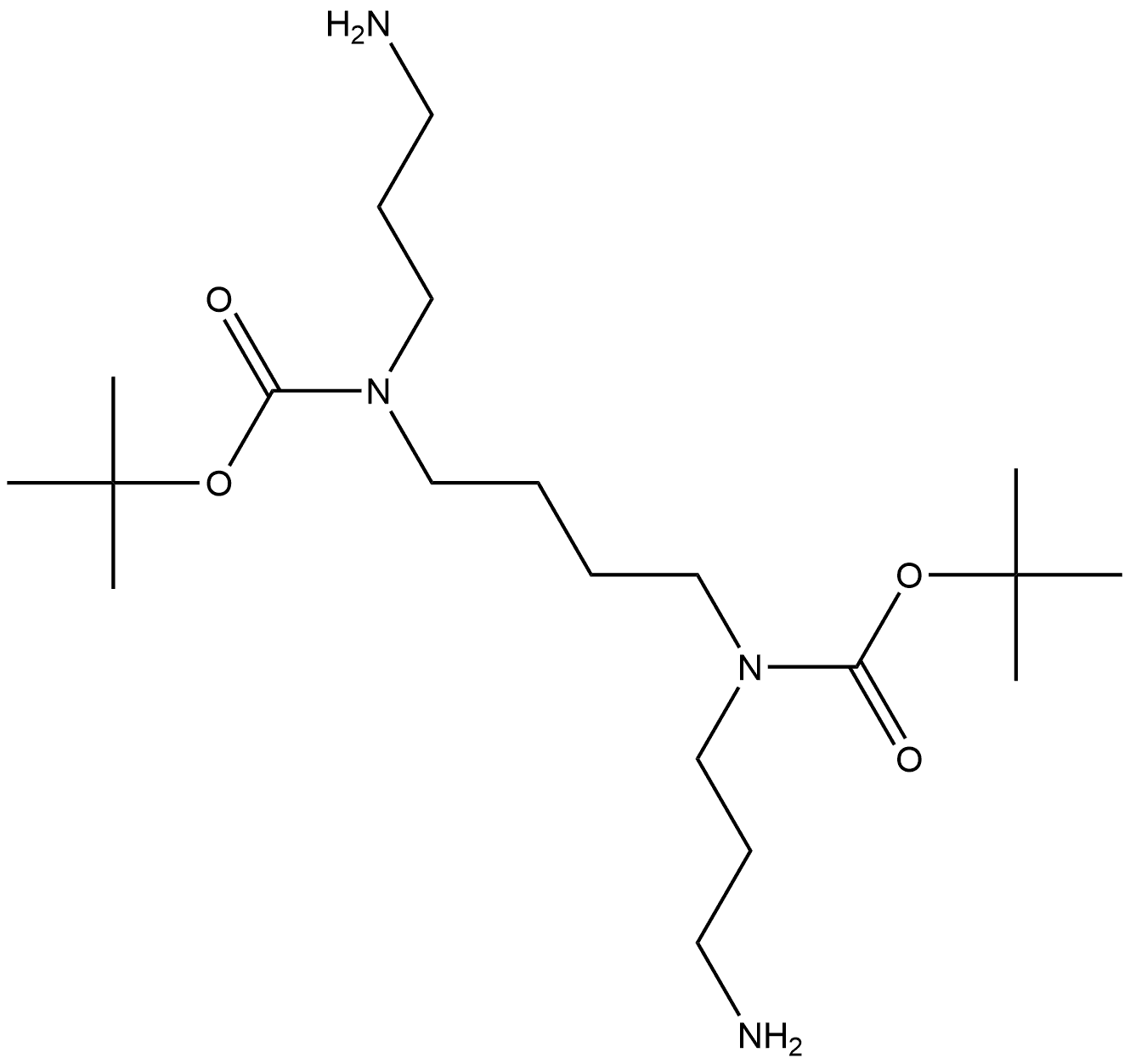 N2,N3-BIS-(TERT-BUTYLOXYCARBONYL)-1,5,10,14-TETRA-AZA-QUATRODECANE, 177213-61-5, 结构式