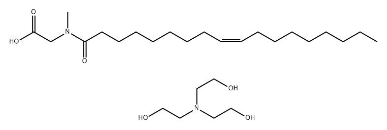 N-メチル-N-[(Z)-1-オキソ-9-オクタデセニル]グリシン・2,2′,2′′-ニトリロトリス(エタノール) 化学構造式