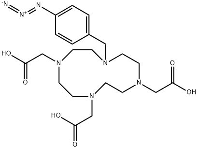 1,4,7,10-Tetraazacyclododecane-1-acetic acid, 4-[(4-azidophenyl)methyl]-7,10-bis(carboxymethyl)- Struktur