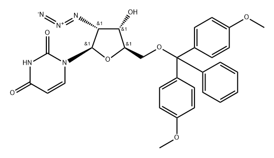 2'-Azido-2'-deoxy-5'-O-(4,4'-dimethoxytrityl)uridine Structure