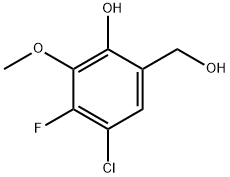 5-Chloro-4-fluoro-2-hydroxy-3-methoxybenzenemethanol 结构式