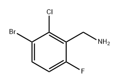 (3-bromo-2-chloro-6-fluorophenyl)methanamine Structure