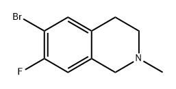 6-bromo-7-fluoro-2-methyl-1,2,3,4-tetrahydroisoquinoline 结构式