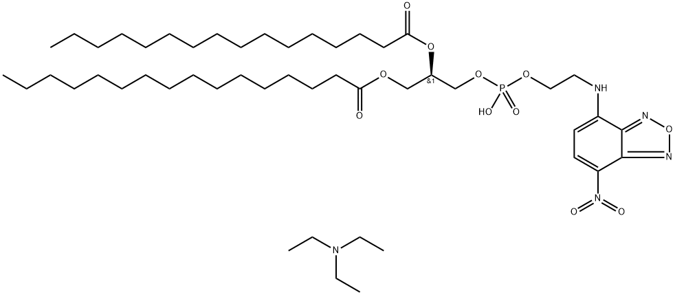 NBD-PE  [N-(7-Nitrobenz-2-oxa-1,3-diazol-4-yl)-1,2-dihexadecanoyl-sn-glycero-3-phosphoethanolaMine, triethylaMMoniuM salt] Structure