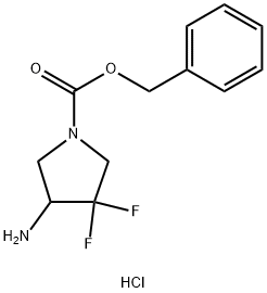 1-Pyrrolidinecarboxylic acid, 4-amino-3,3-difluoro-, phenylmethyl ester, hydrochloride Structure