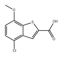 4-氯-7-甲氧基苯并[B]噻吩-2-羧酸 结构式