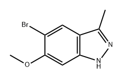 5-溴-6-甲氧基-3-甲基-1H-吲唑 结构式