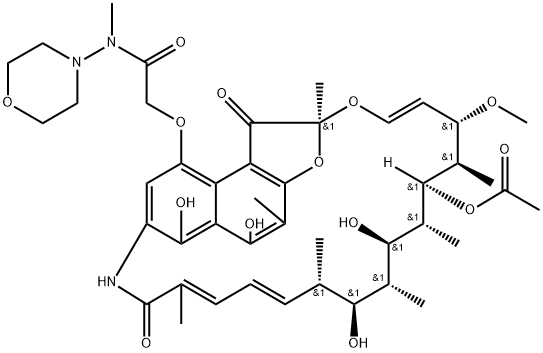 4-O-[2-(Methylmorpholinoamino)-2-oxoethyl]rifamycin,17863-72-8,结构式