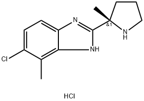 1H-Benzimidazole, 6-chloro-7-methyl-2-[(2S)-2-methyl-2-pyrrolidinyl]-, hydrochloride (1:1) Struktur