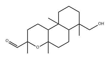 15-Nor-5β,8βH,8βH,10α-labdan-14-al, 8,13-epoxy-19-hydroxy-, (13R)-(-)- (8CI) Structure