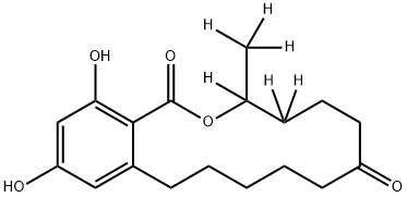rac Zearalanone-d6, 1795020-90-4, 结构式