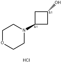 trans-3-(morpholin-4-yl)cyclobutan-1-ol hydrochloride 结构式