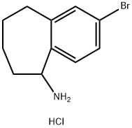 2-溴-6,7,8,9-四氢-5H-苯并[7]环戊-5-胺盐酸盐 结构式