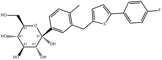 α-D-Glucopyranose, 1-C-[3-[[5-(4-fluorophenyl)-2-thienyl]methyl]-4-methylphenyl]-|(2S,3R,4S,5S,6R)-2-(3-((5-(4-氟苯基)噻吩-2-基)甲基)-4-甲基苯基)-6-(羟甲基)四氢-2H-吡喃-2,3,4,5-四醇