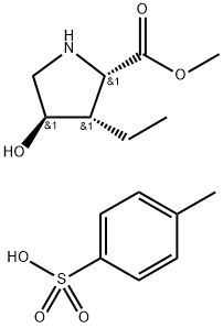 L-Proline, 3-ethyl-4-hydroxy-, methyl ester, (3S,4R)-, 4-methylbenzenesulfonate (1:1) Struktur