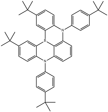 5H,9H-[1,4]Benzazaborino[2,3,4-kl]phenazaborine, 2,12-bis(1,1-dimethylethyl)-5,9-bis[4-(1,1-dimethylethyl)phenyl]- Struktur