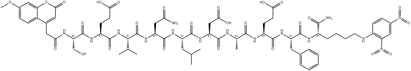 Mca-(Asn670,Leu671)-Amyloid β/A4 Protein Precursor770(667-675)-Lys(Dnp) amide ammonium salt Structure