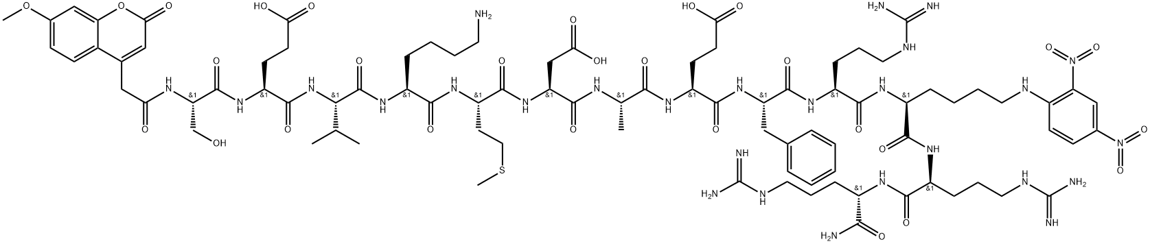 Mca-Amyloid β/A4 Protein Precursor770(667-676)-Lys(Dnp)-Arg-Arg amide trifluoroacetate salt Structure