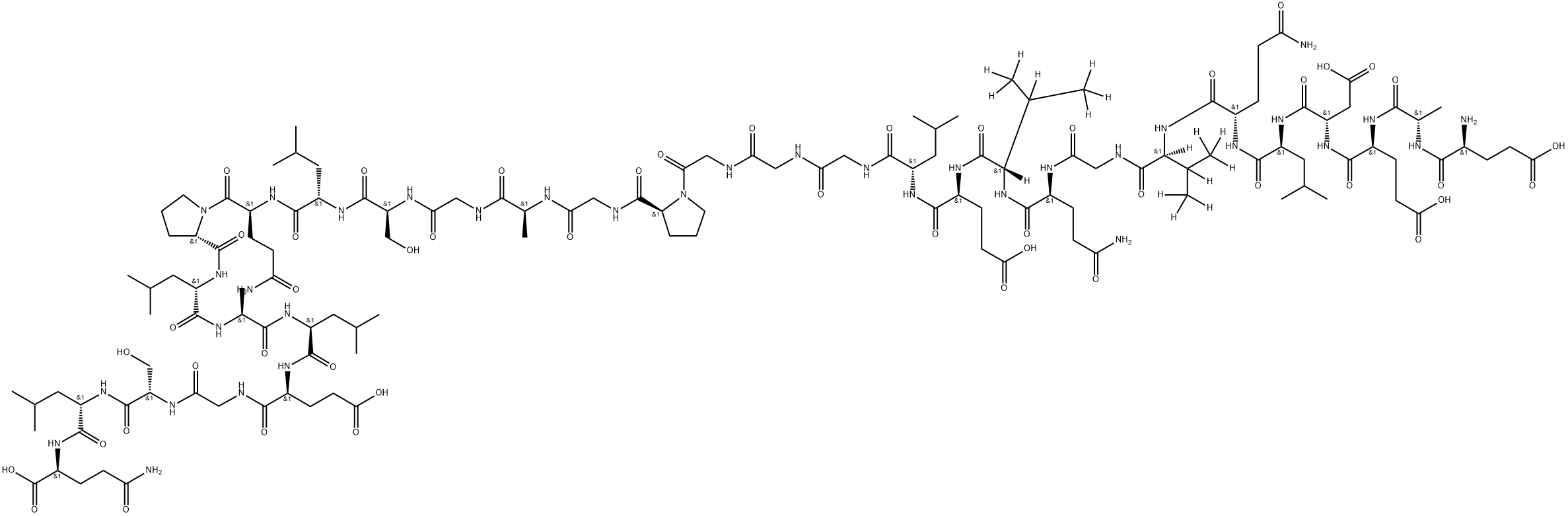 ([D8]VAL7,10)-C-PEPTIDE (HUMAN) Structure